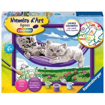 Jeu créatif Ravensburger Numéro d'Art Moyen Chaton dans le hamac