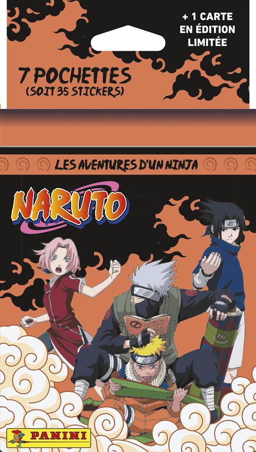 Carte à collectionner Panini Naruto Blister 7 pochettes + 1 carte édition limitée