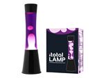 Lampe à poser Itotal Lave Base Noire Liquide Violet Cire Blanche 30 W 40 cm
