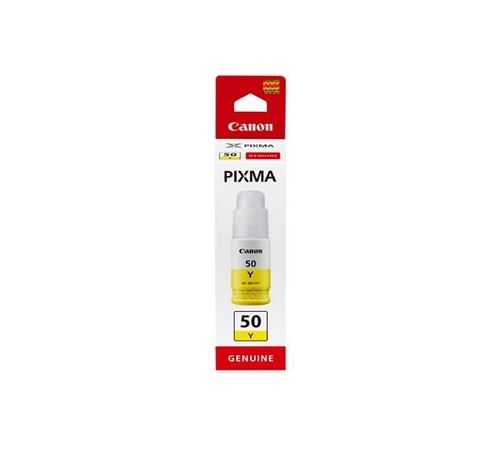 Canon GI 50 Y - Jaune - original - recharge d'encre - pour PIXMA G5050, G6050, G7050, GM2050, GM4050 Canon GI 50 Y - Jaune - original - recharge d'encre - pour PIXMA G5050, G6050, G7050, GM2050, GM4050