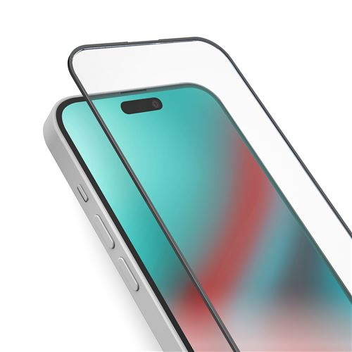 Film de protection en verre trempé SBS pour iPhone 15 Plus et 16 Plus Transparent