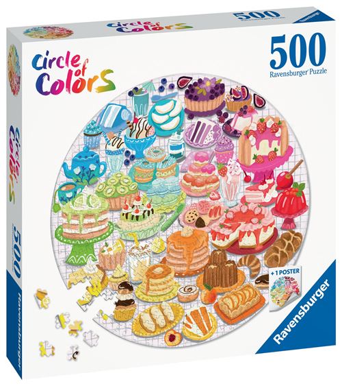 Puzzle Rond 500 Pièces Ravensburger Desserts Circle Of Colors