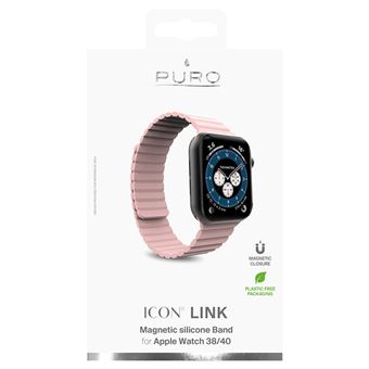 Bracelet en silicone pour Apple Watch 38-41mm Puro Icon Link Rose