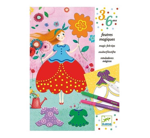 Kit créatif Djeco Feutres magiques Les jolies robes de Marie