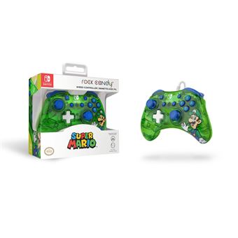 Manette filaire Pdp Rock Candy Luigi Lime pour Nintendo Switch Vert et bleu