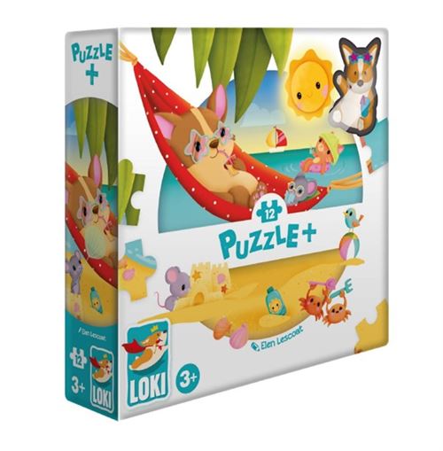 Puzzle+ 12 Teile Loki am Strand