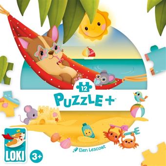 Puzzle+ 12 pièces Loki à la Plage