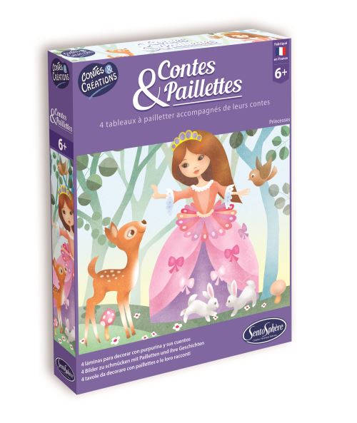 Coffret Créatif Contes Et Paillettes - Tableaux Princesses à Pailleter