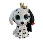 Porte-clés en peluche Ty Mini Boos Clip Fetch Le Chien Blanc et Noir