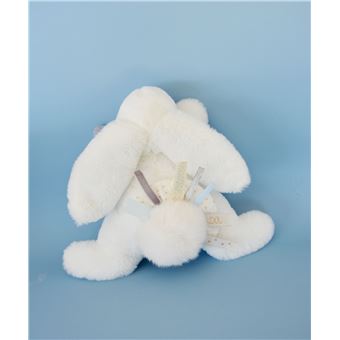 Pantin pompon Doudou et Compagnie Happy Glossy Blanc 25 cm