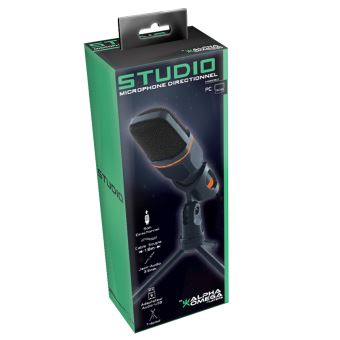 Microphone directionnel Alpha Omega Players Studio Noir et Orange