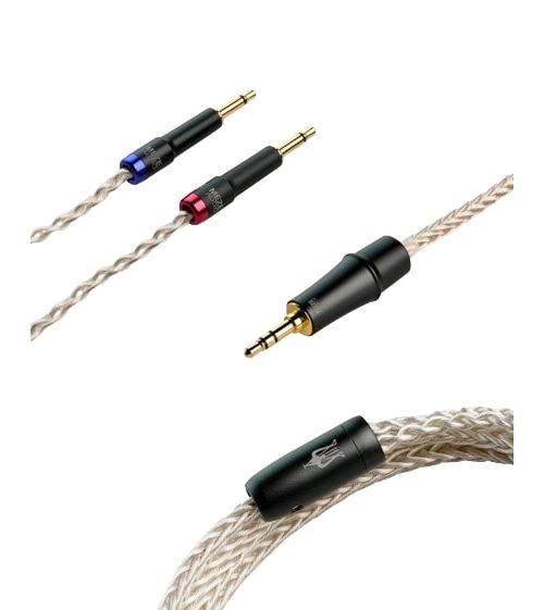 Câble premium asymétrique Meze audio mono 3,5 mm à 3,5 mm Cuivre plaqué Argent - Meze Audio
