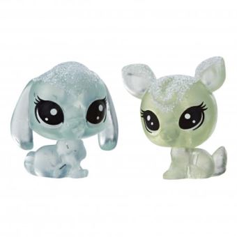 Pack avec 2 Petites Figurines Littlest Pet Shop Collection Givrée Meilleurs Amis Modèle Alèatoire