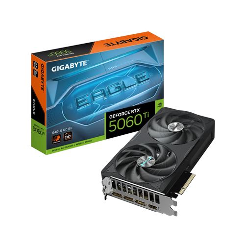 GIGABYTE GeForce RTX 5060 Ti EAGLE OC 8G Carte Graphique – 8 Go GDDR7 128 bits PCI E 5.0 2617 MHz Fréquence du processeur 3 x DisplayPort 1 x HDMI GV N506TEAGLE OC 8GD Neuf - vue 5