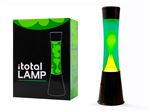 Lampe à poser Itotal Lave Base Noire Liquide Vert Cire Jaune 30 W 40 cm