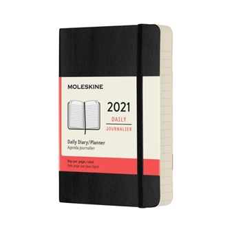 Agenda 2021 journalier Moleskine Souple petit format Noir