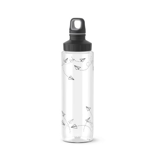 Bouteille stylée Emsa Drink2go Tritan 0.7L décor avion papier
