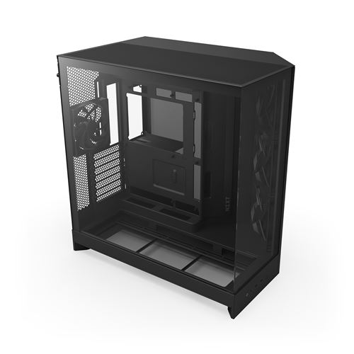 Boîtier PC NZXT H9 FLOW 2025 moyen tour noir avec panneau latéral et avant verre trempé