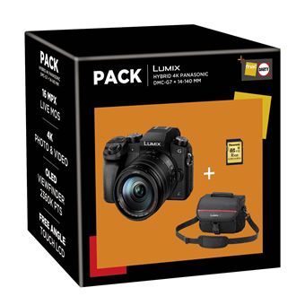 Fnac Pack Panasonic Lumix DMC-G7 Hybride Camera + 14-140mm ASPH Lens + 16GB SDHC-Geheugenkaart + Draagtas