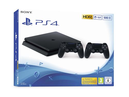 Console Sony PS4 Slim 500 Go Noir + 2ème Manette DualShock