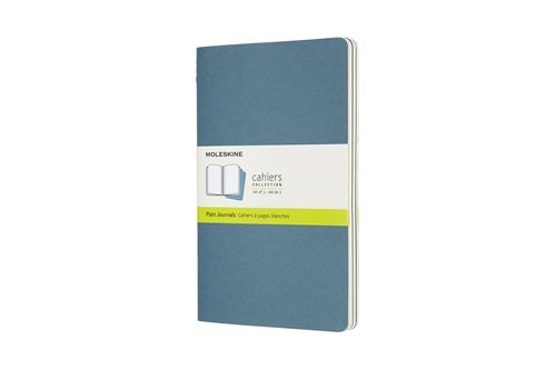 Set de 3 cahiers grand format Moleskine à pages blanches Bleu