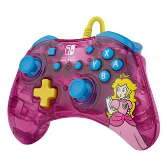 Manette filaire Pdp Rock Candy Bubblegum Peach pour Nintendo Switch Rose et blue