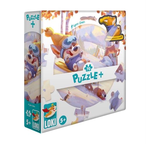 Puzzle+ 70 pièces Loki fait de la luge - Loki