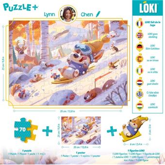 Puzzle+ 70 pièces Loki fait de la luge