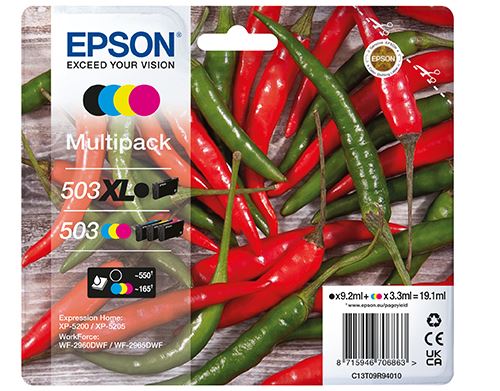 Pack Cartouche d'encre Epson noir XL + 3 couleurs