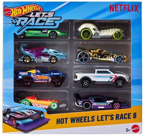 Hot Wheels Multicolore Pack 8 Véhicules Let’s Race