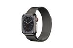 Apple Watch Series 8 GPS + Cellular, boîtier Acier inoxydable graphite 41mm avec Bracelet Boucle milanaise graphite