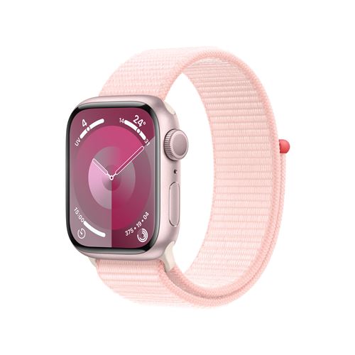 Apple Watch Series 9 GPS Boîtier en Aluminium Rose de 41 mm avec Boucle Sport Rose Pâle