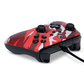 Manette filaire améliorée pour Xbox Series X/S PowerA Camouflage rouge