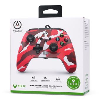 Manette filaire améliorée pour Xbox Series X/S PowerA Camouflage rouge