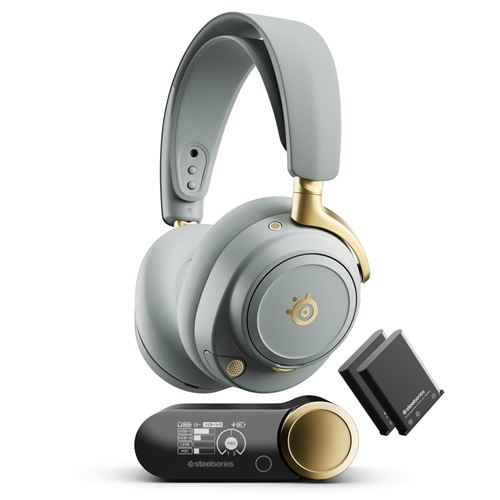 Casque gaming sans fil SteelSeries Arctis Nova Elite Sage & Gold