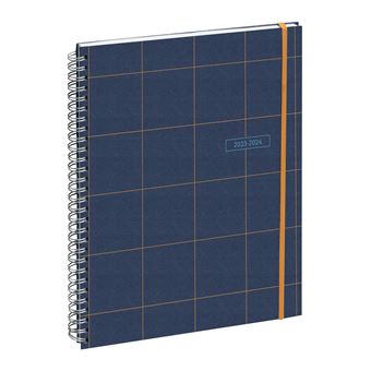 Agenda scolaire semainier Exacompta 2023 2024 29W Casual Bleu Foncé