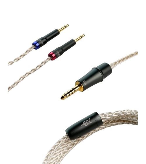 Câble premium symétrique Meze audio mono 3,5 mm à 4,4 mm Cuivre plaqué Argent