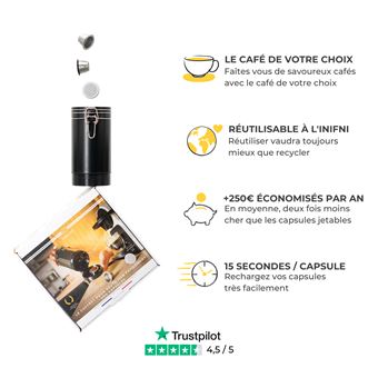 Capsules réutilisables Caps Me 054423 Le coffret Gris Compatible Nespresso