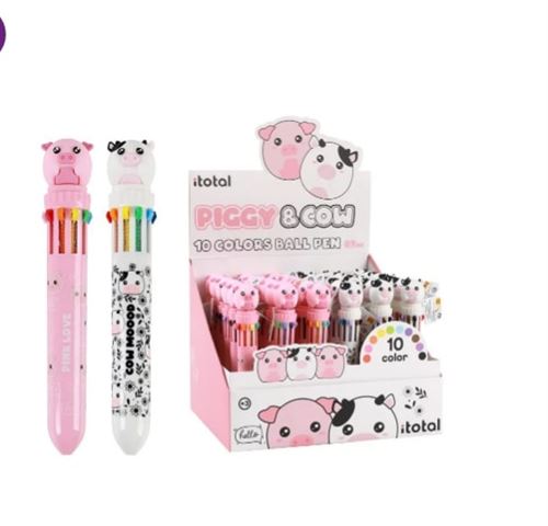 Stylo à bille Itotal Multicolors Piggy & Cow Modèle aléatoire