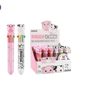 Stylo à bille Itotal Multicolors Piggy & Cow Modèle aléatoire