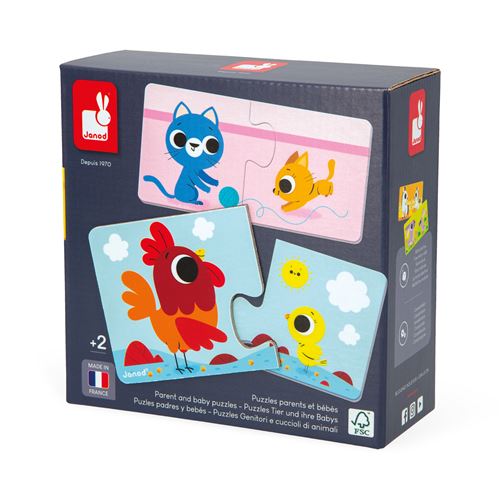 Puzzles 24 Pièces Janod Parents Et Bébés