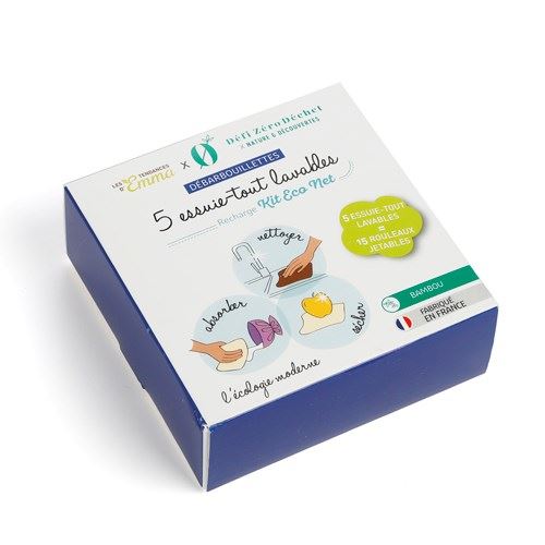 Coffret de 5 essuie-tout lavables Tendance d'Emma