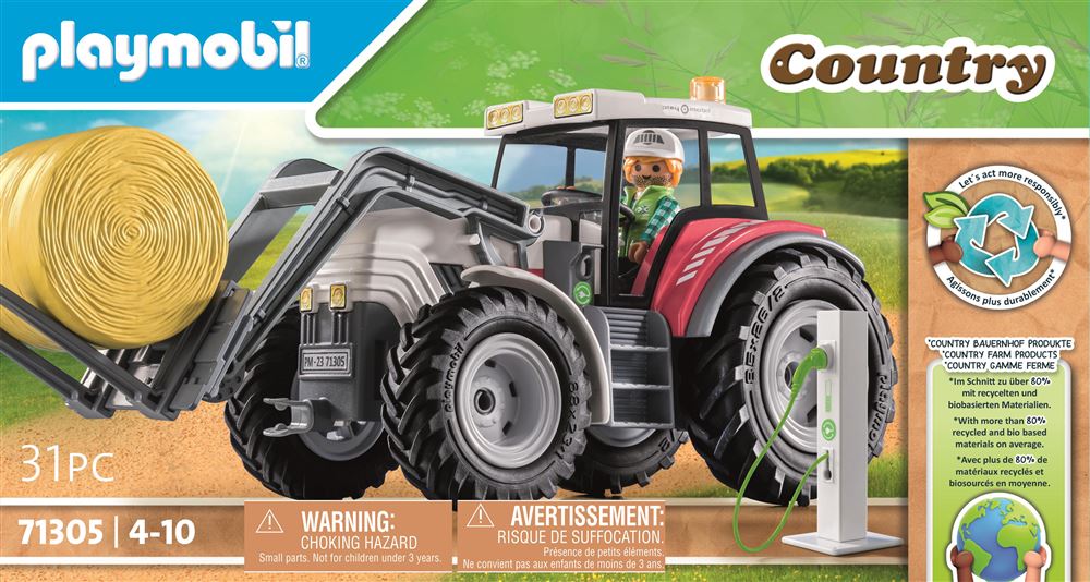 Playmobil 71249 Tracteur avec remorque - Country - La Vie à la Ferme - La  Gamme Petite Ferme Comprend Plus de 80% de matériaux recyclés ou biosourcés