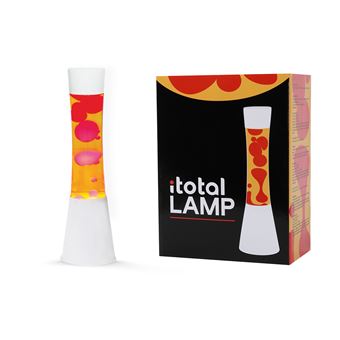 Lampe à poser Itotal Lave Base Blanche Liquide Jaune Cire Rouge 30 W 40 cm