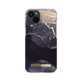 Coque iDeal of Sweden pour iPhone 14 Marbre Golden Twilight