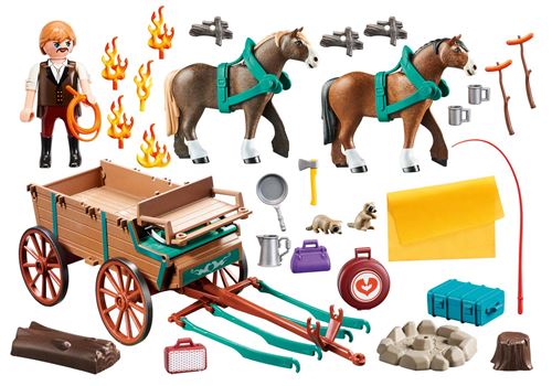 Playmobil Spirit Jim Et Charrette - Réf 9477 - Accessoire Occasion En Très Bon état