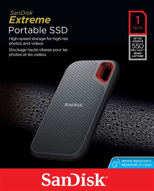 Disque SSD Externe portable SanDisk Extreme 1 To Noir - SSD