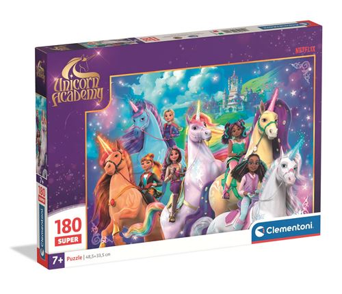 Puzzle 180 pièces Clementoni Super Unicorn Academy