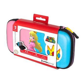 Etui de transport Pdp Slim Deluxe Princesse royale Peach pour Nintendo Switch Rose et blue