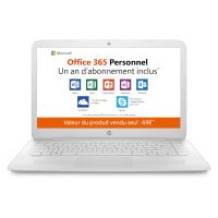 PC Portable HP Stream 14-cb101nf 14" Blanc (Intel Celeron, 4 Go RAM, 64 Go eMMC) + Microsoft Office 365 Personnel 1 an